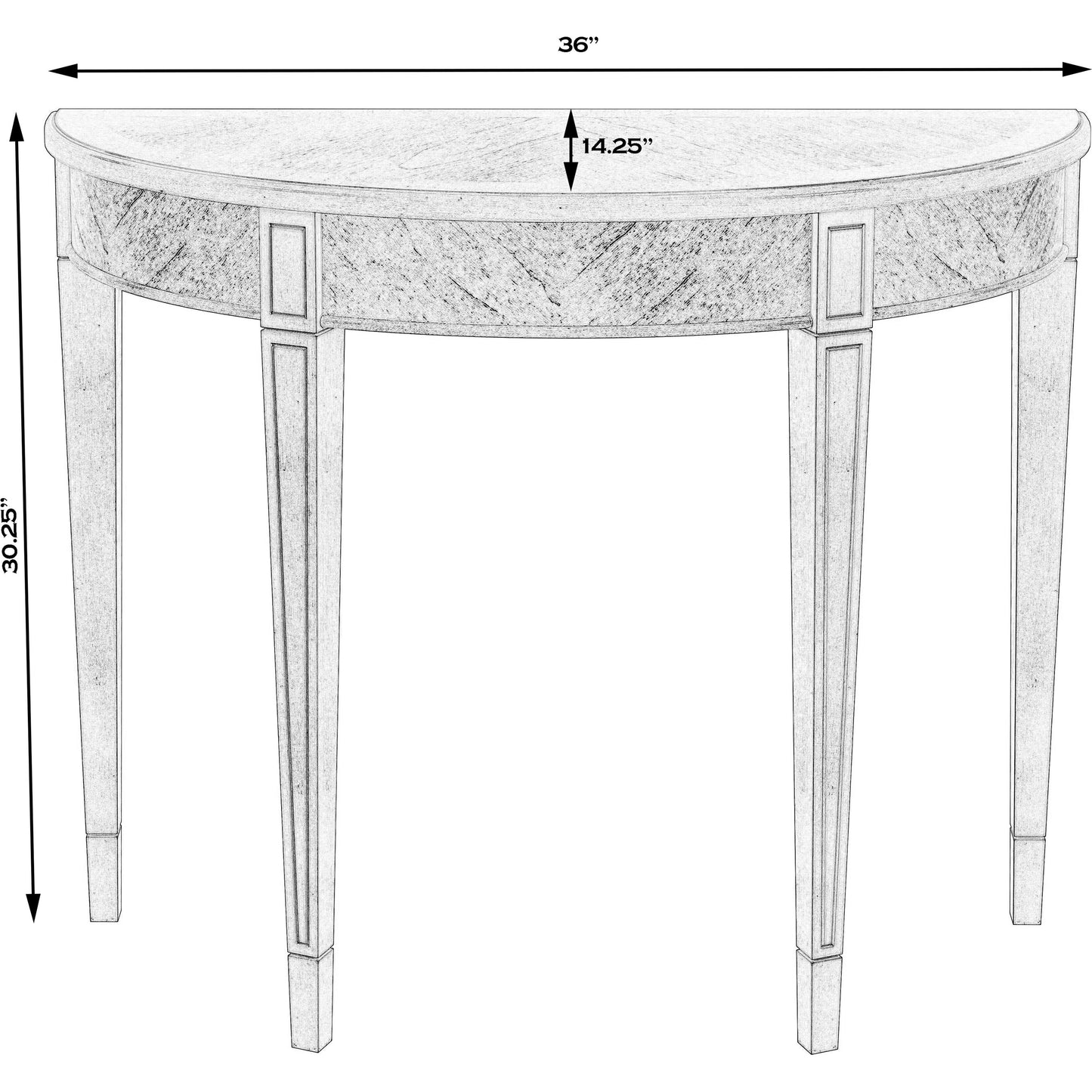 022 SI-2021950 | Additional Silo | Hampton Demilune Console Table by Butler Specialty Company. Made from unique in a traditional style.
