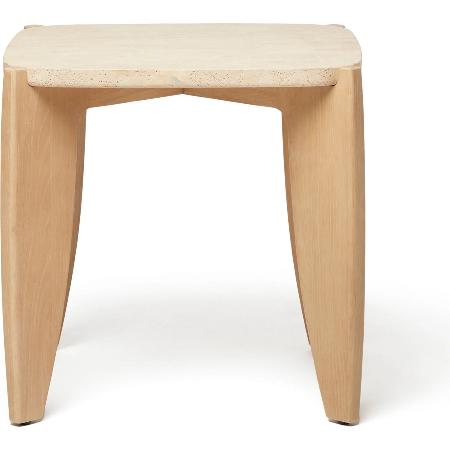 002 SI-2256521 | Additional Silo | Rocco Side Table by Interlude Home in cream, tan and raw travertine, saddle. Made from travertine, oak in a transitional style.