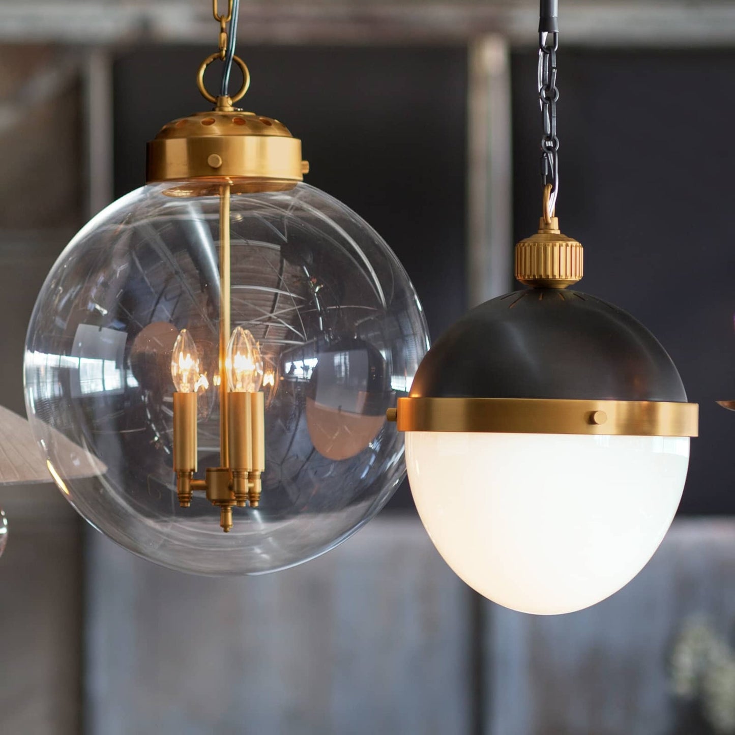 008 S-286948 | Lifestyle | Globe Pendant in Natural Brass by Regina Andrew in brass and natural brass. Made from cast zinc in a traditional style.