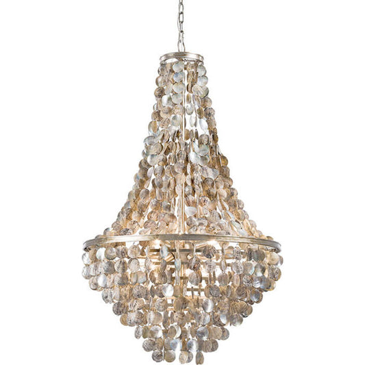 001 S-286780 | Primary Silo | Capri Abalone Shell Chandelier by Regina Andrew in silver. Made from steel in a coastal style.