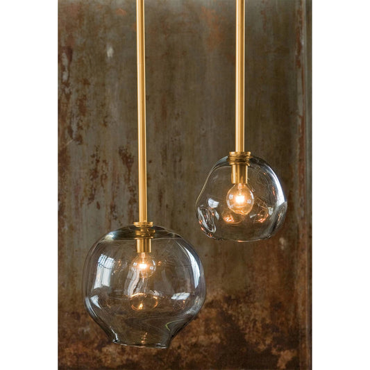 Molten Pendant with Smoke Glass by Regina Andrew in brass and brass. Made from glass in a eclectic & global style.