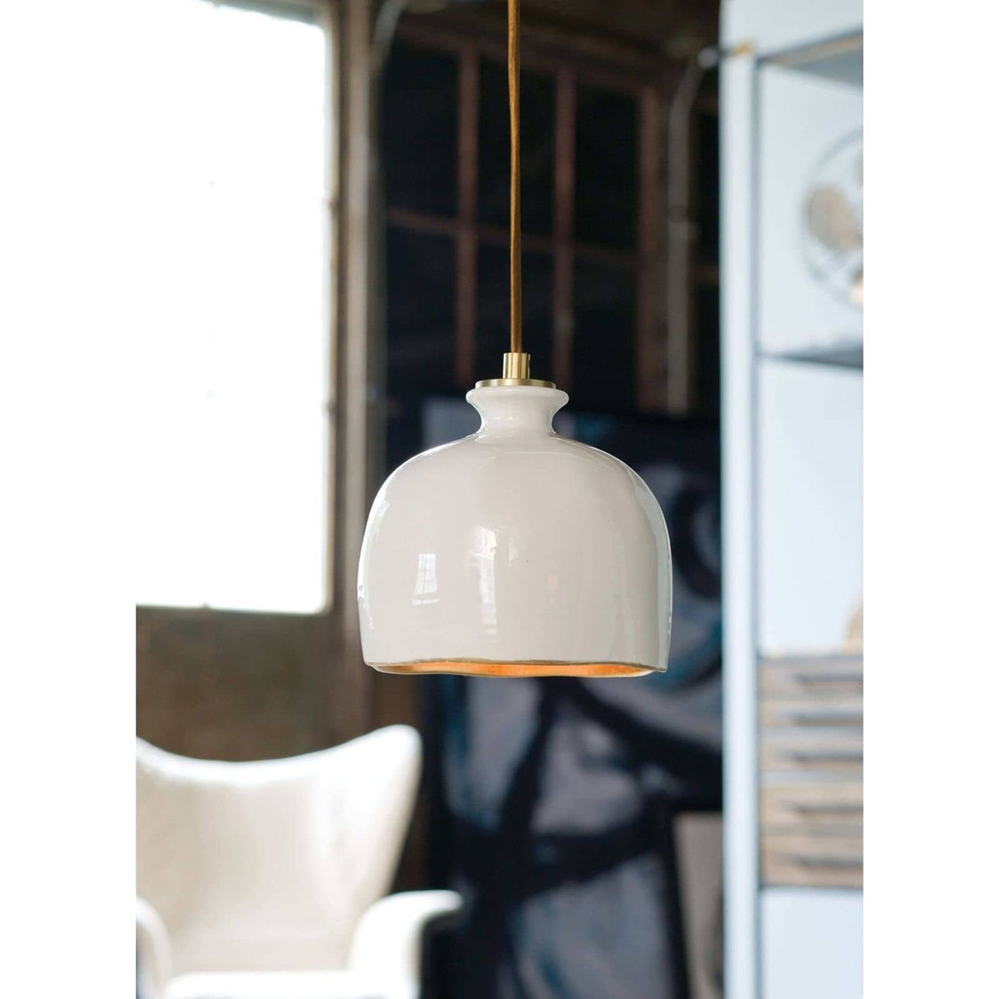 008 S-286734 | Lifestyle | Bianca Ceramic Pendant by Regina Andrew in white, natural and white. Made from ceramic in a modern style.