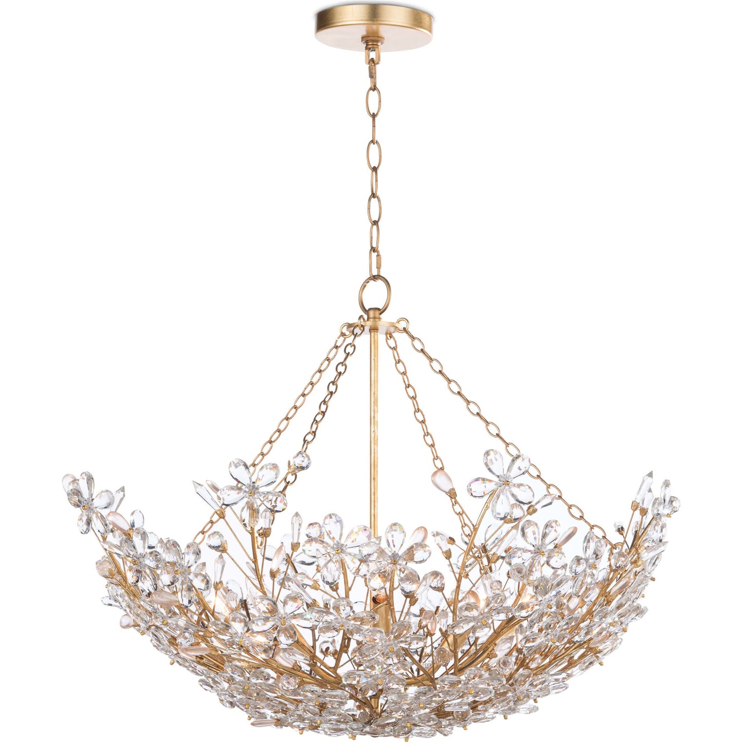 001 S-341531 | Additional Silo | Cheshire Basin Pendant by Regina Andrew in gold and gold leaf. Made from crystal in a cottage & farmhouse style.