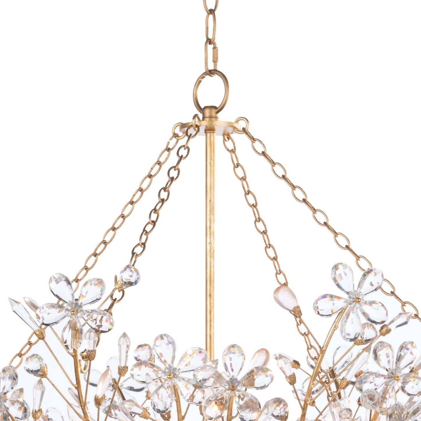 003 S-341531 | Additional Silo | Cheshire Basin Pendant by Regina Andrew in gold and gold leaf. Made from crystal in a cottage & farmhouse style.