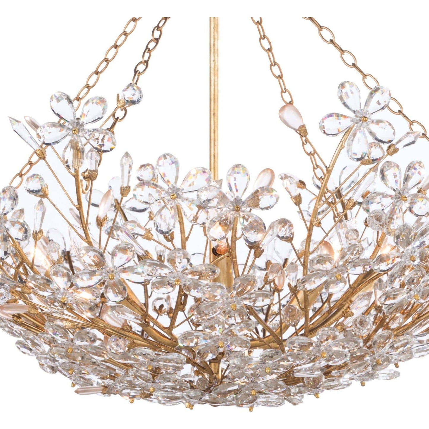 004 S-341531 | Additional Silo | Cheshire Basin Pendant by Regina Andrew in gold and gold leaf. Made from crystal in a cottage & farmhouse style.