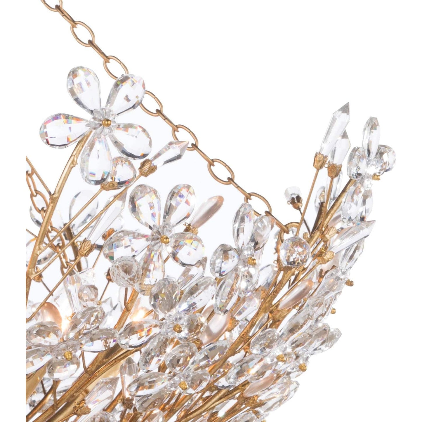 005 S-341531 | Additional Silo | Cheshire Basin Pendant by Regina Andrew in gold and gold leaf. Made from crystal in a cottage & farmhouse style.