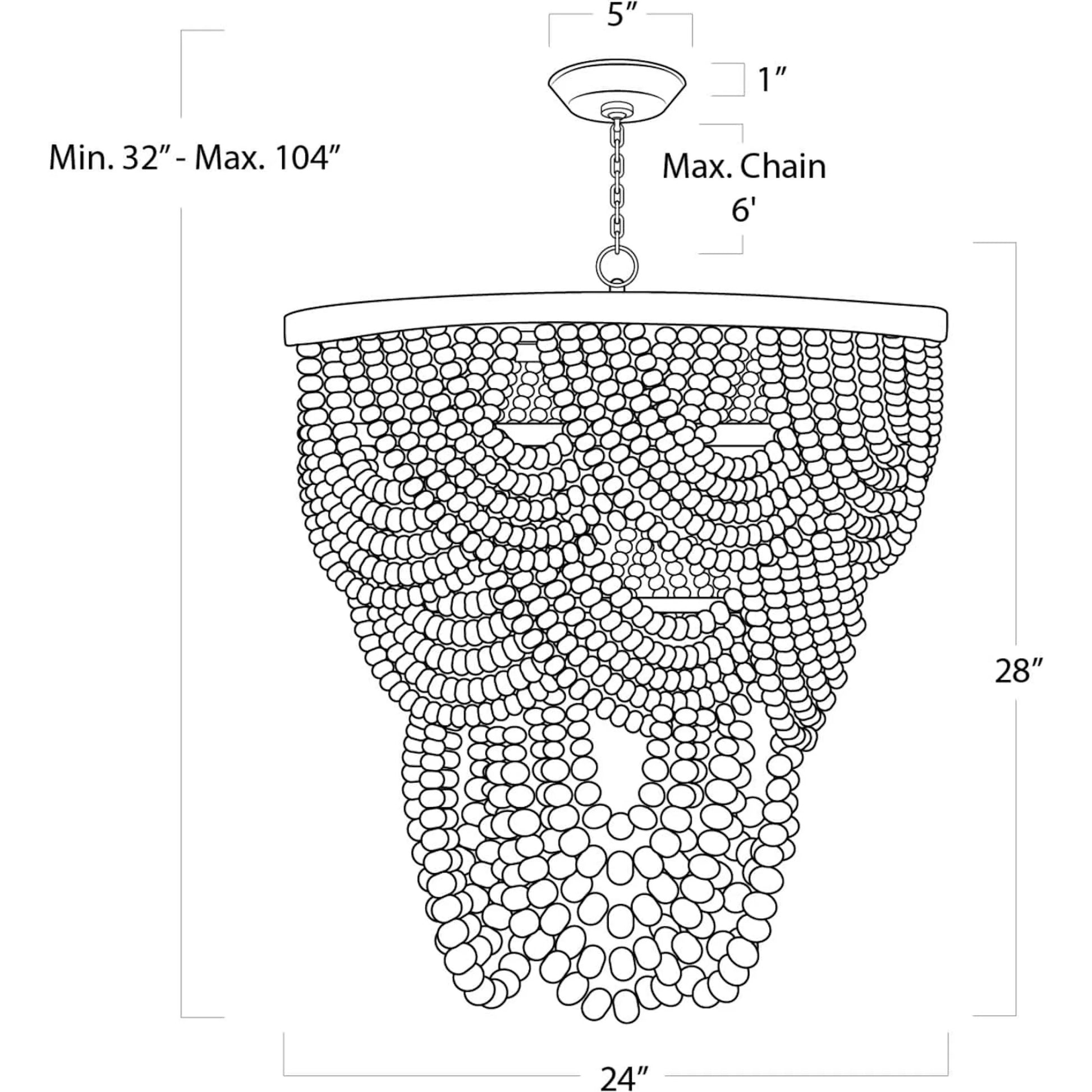 Ombre Wood Bead Chandelier by Regina Andrew in blue and blue. Made from birch wood in a coastal style.