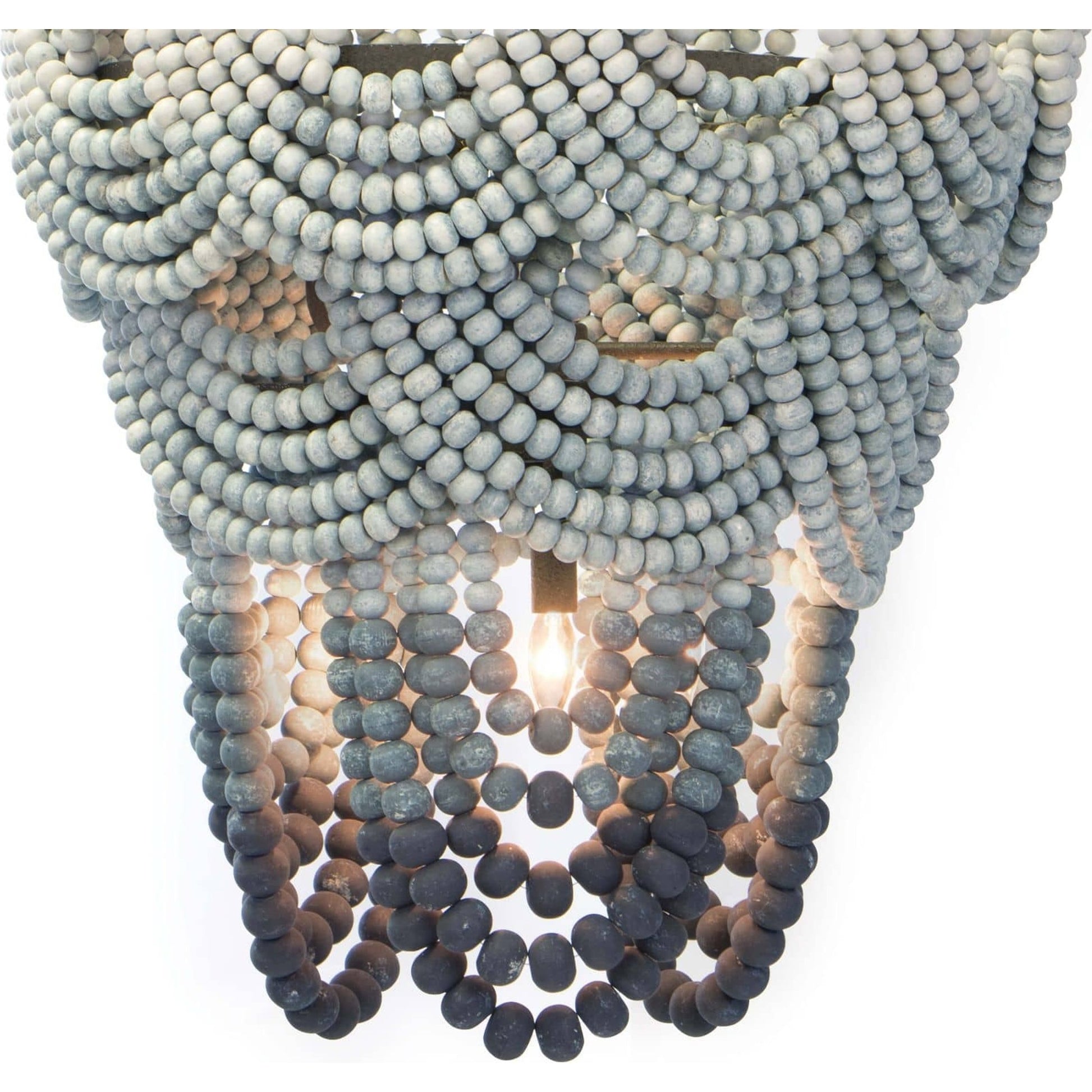 Ombre Wood Bead Chandelier by Regina Andrew in blue and blue. Made from birch wood in a coastal style.