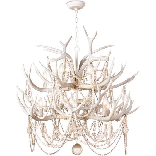 000 S-341541 | Primary Silo | Cheyanne Antler Chandelier by Regina Andrew in white, natural and white. Made from resin in a rustic style.