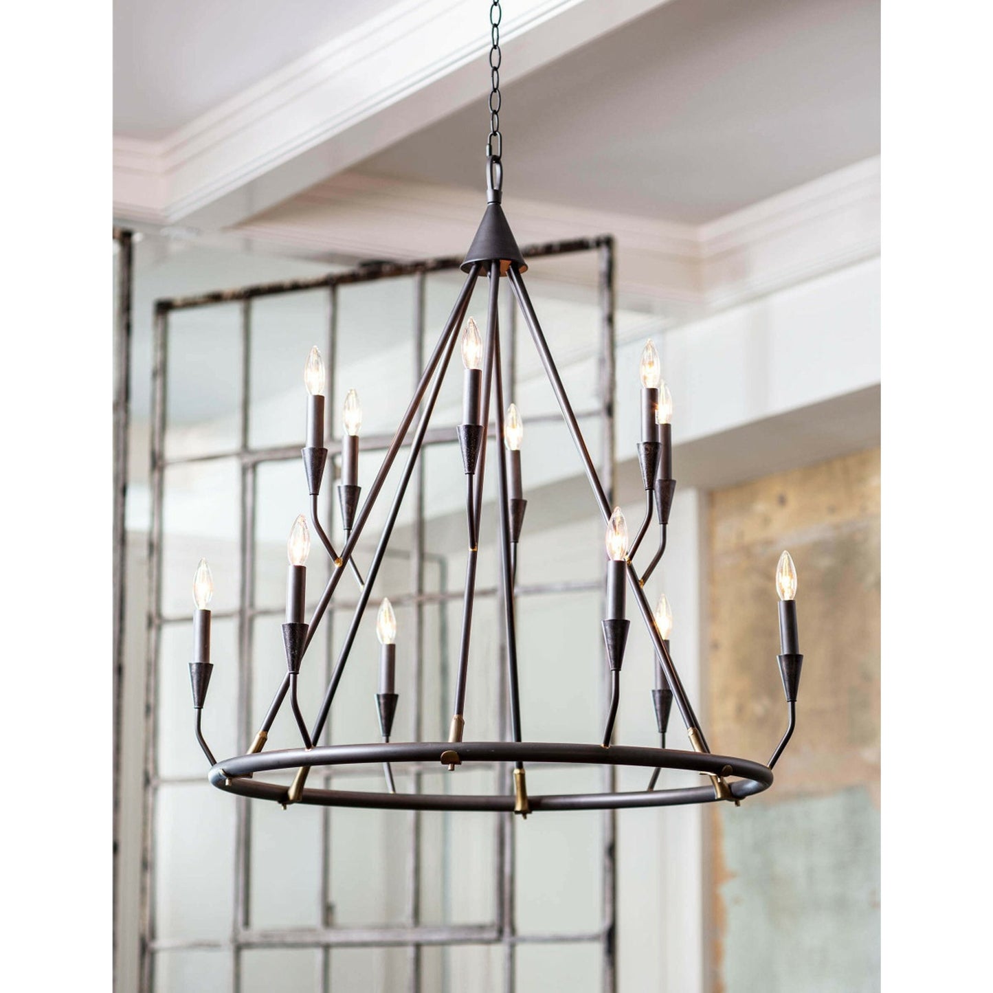 009 S-341696 | Lifestyle | Sierra Chandelier by Regina Andrew in ebony and blackened steel. Made from steel in a transitional style.