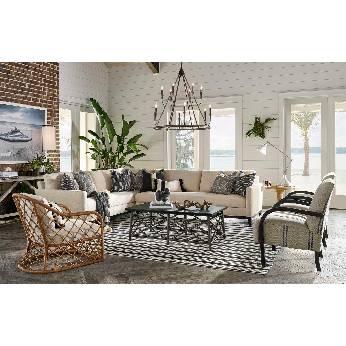 008 S-341696 | Lifestyle | Sierra Chandelier by Regina Andrew in ebony and blackened steel. Made from steel in a transitional style.