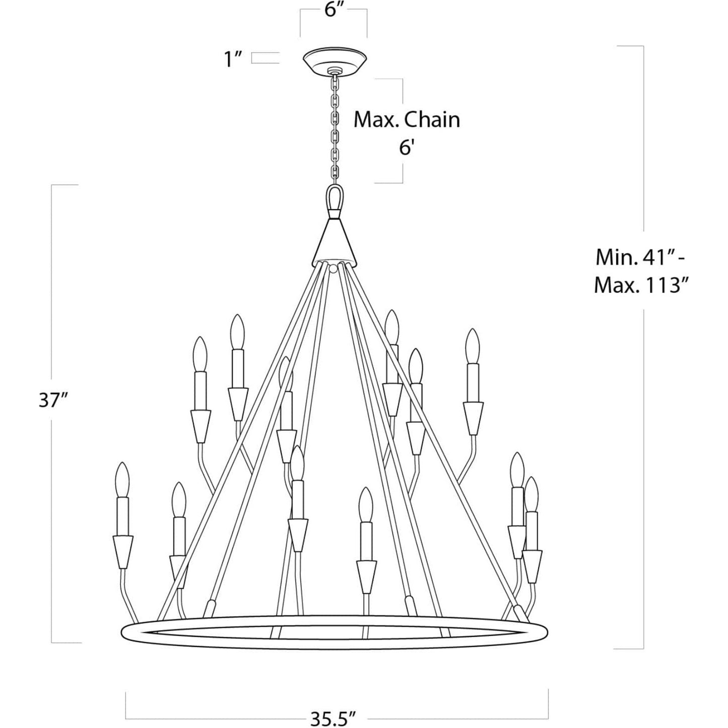 007 S-341696 | Additional Silo | Sierra Chandelier by Regina Andrew in ebony and blackened steel. Made from steel in a transitional style.