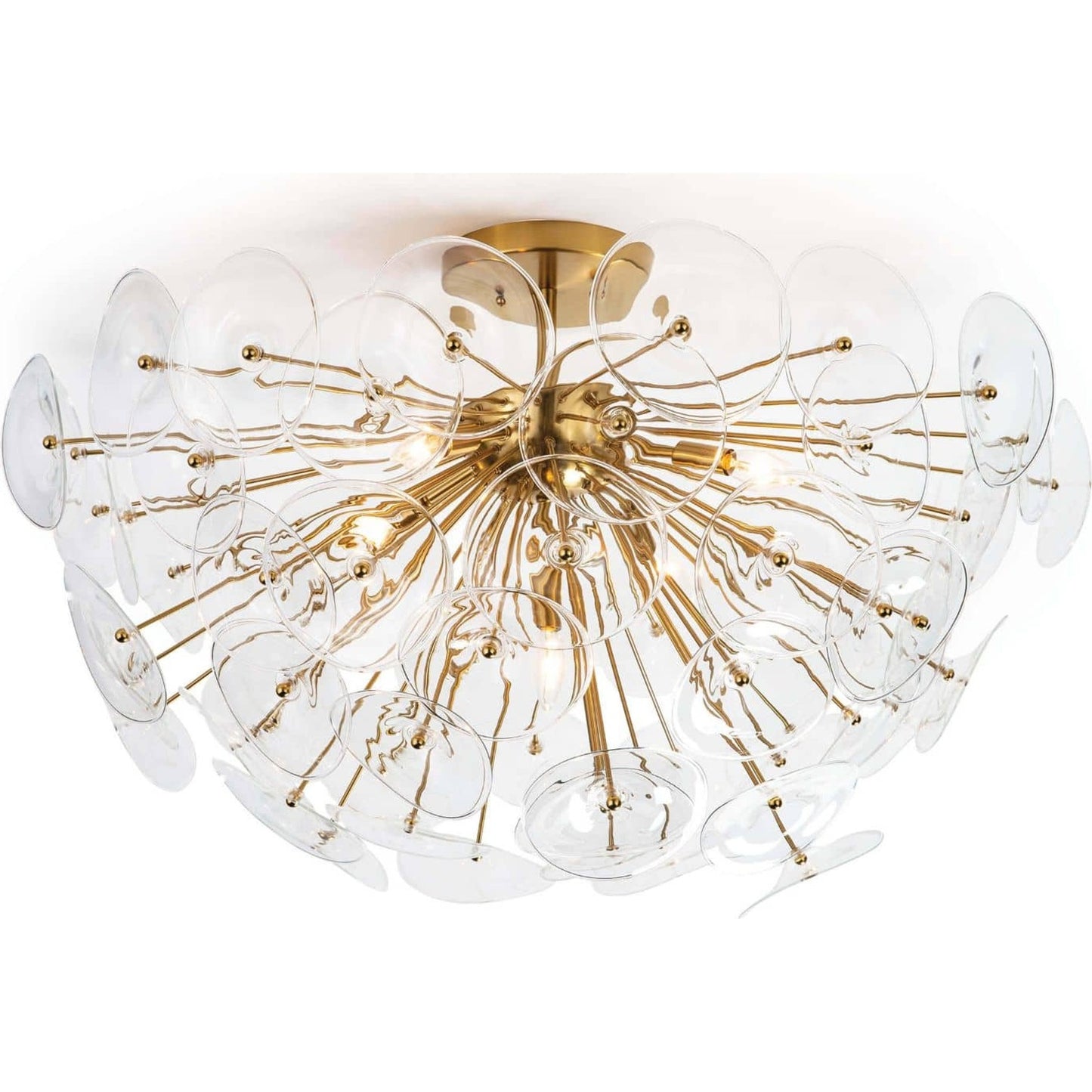 001 SR-770035 | Additional Silo | Poppy Glass Semi Flush Mount by Regina Andrew in brass and natural brass. Made from steel in a transitional style.