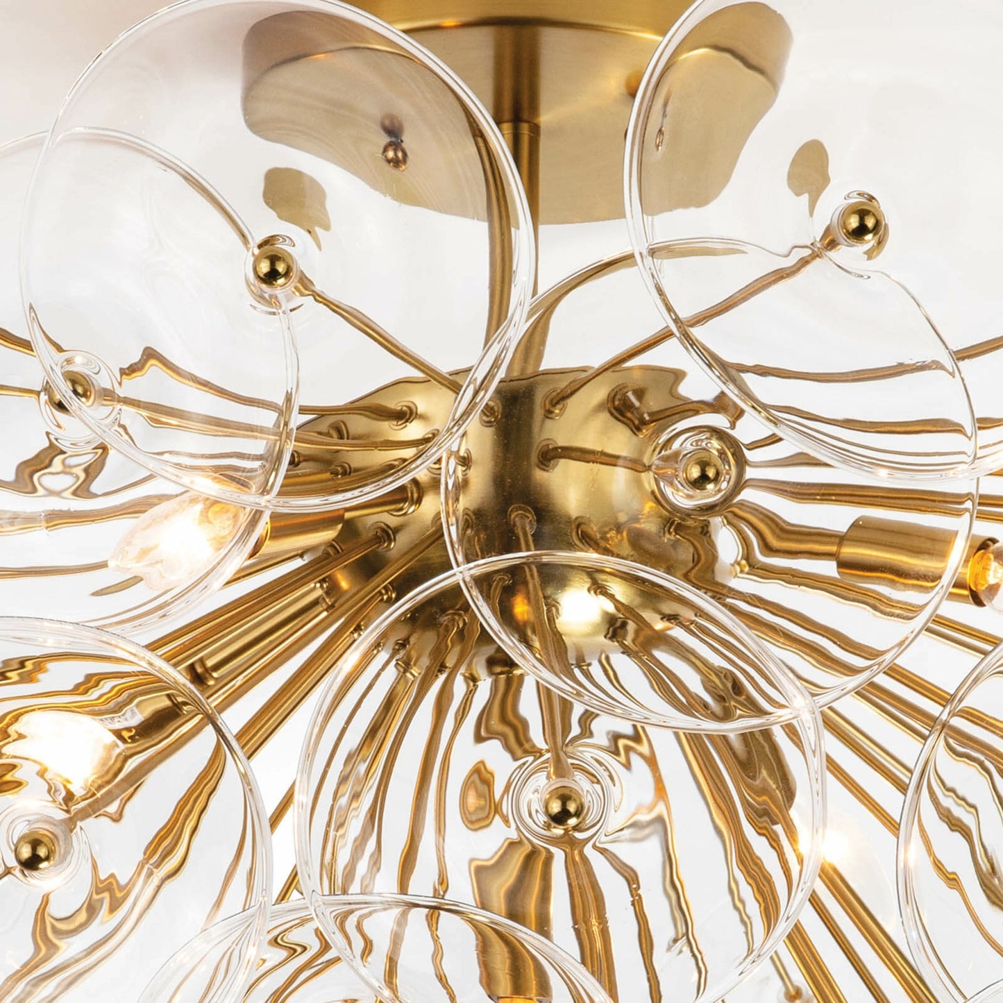 005 SR-770035 | Additional Silo | Poppy Glass Semi Flush Mount by Regina Andrew in brass and natural brass. Made from steel in a transitional style.