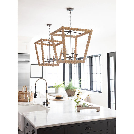 Perennial Lantern by Regina Andrew in natural. Made from birch wood in a cottage & farmhouse style.