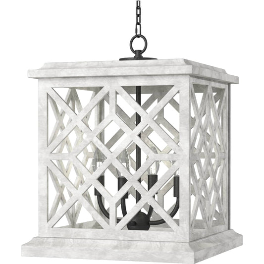 Chatham White Lantern by Regina Andrew in white. Made from wood in a cottage & farmhouse style.
