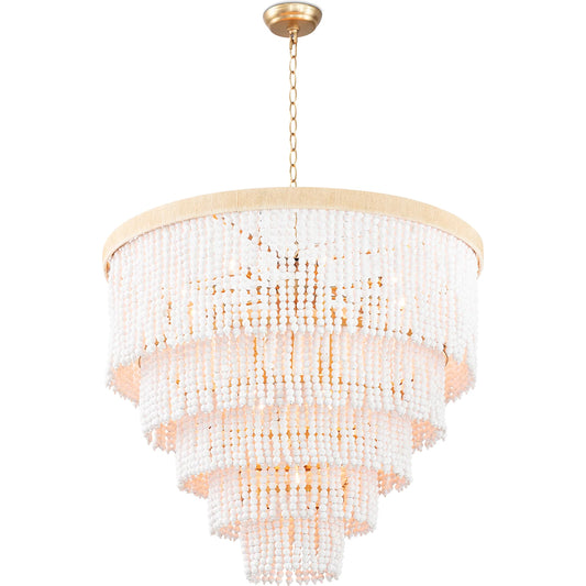 Waterfall Chandelier by Regina Andrew in white. Made from wood in a modern style.