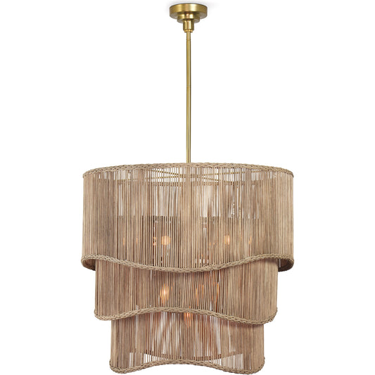 Nimes Natural Rattan Chandelier by Regina Andrew in natural. Made from rattan in a cottage & farmhouse style.