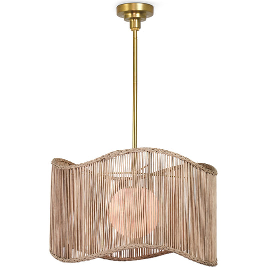 Nimes Natural Rattan Drum Pendant by Regina Andrew. Made from rattan in a cottage & farmhouse style.