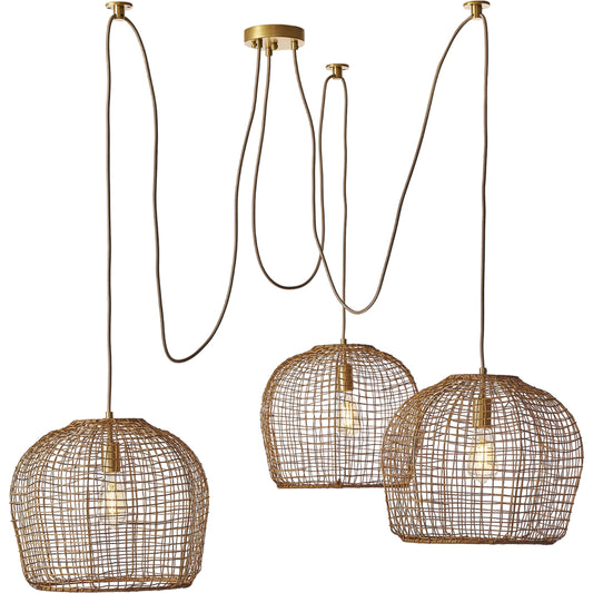 002 SI-2528177 | Primary Silo | Selene Multi Basket Chandelier by Regina Andrew in natural. Made from rattan in a unique style.