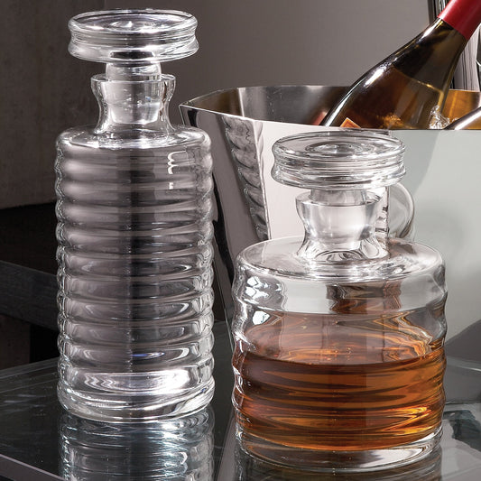 Ribbed Decanter by Global Views. Made from glass in a transitional style.