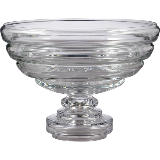000 SR-891374 | Primary Silo | Belted Footed Fruit Bowl by Global Views. Made from glass in a transitional style.