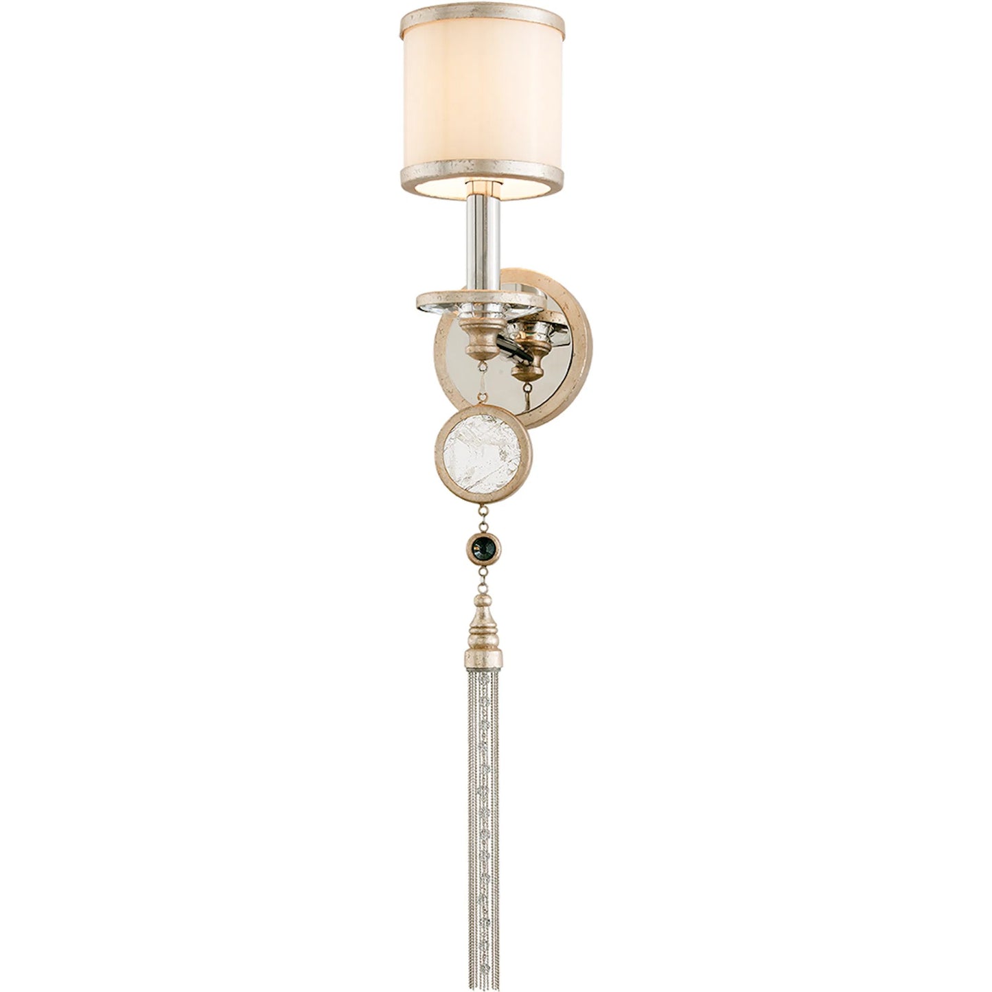 001 SI-2072648 | Primary Silo | Bliss Wall Sconce by Corbett in topaz leaf. Made from hand worked iron in a modern style.