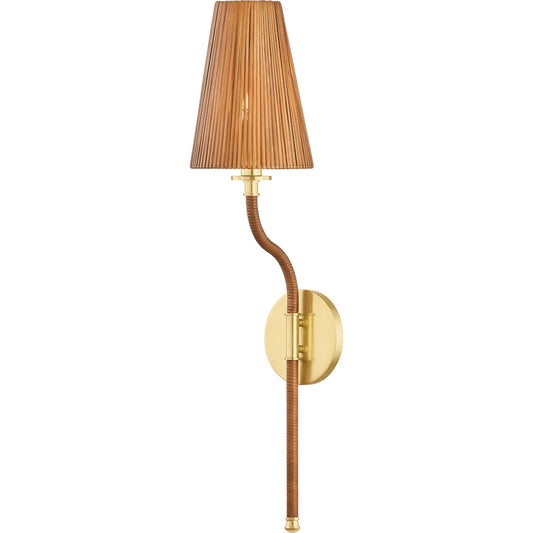 Atwood Wall Sconce by Hudson Valley in aged brass. Made from unique in a rustic style.