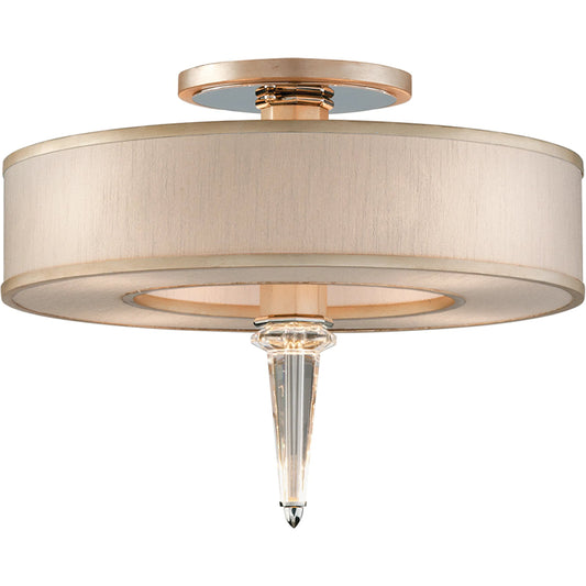 001 SI-2072753 | Primary Silo | Harlow Semi Flush by Corbett in tranquility silver leaf. Made from hand crafted iron in a transitional style.