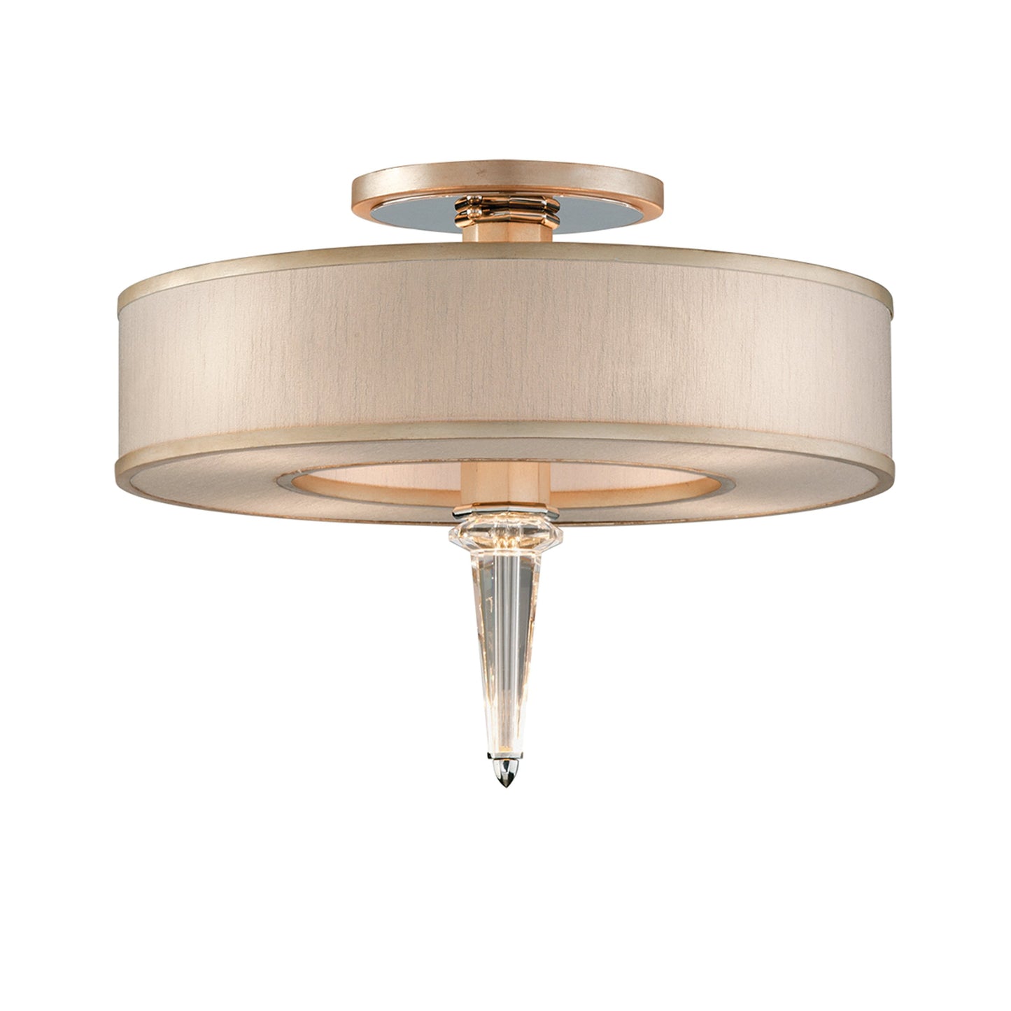 002 SI-2072753 | Additional Silo | Harlow Semi Flush by Corbett in tranquility silver leaf. Made from hand crafted iron in a transitional style.