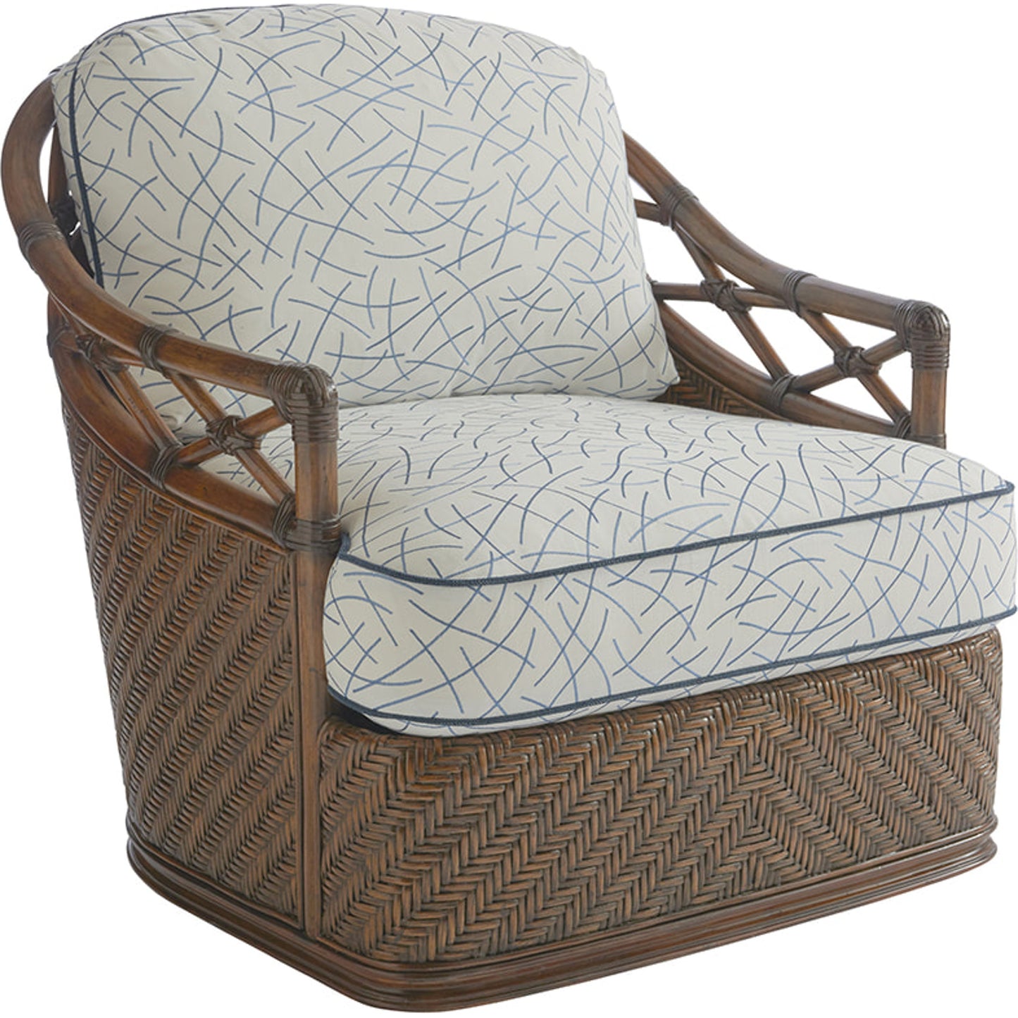 001 SR-836063 | Additional Silo | Diamond Cove Swivel Chair by Tommy Bahama Home in sea mist. Made from unique in a coastal style.