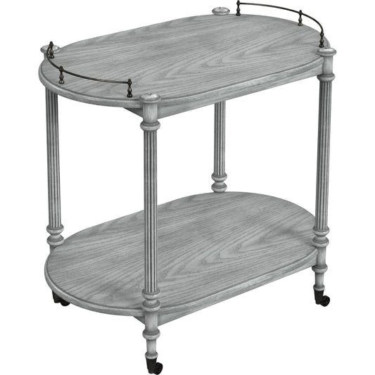 Kathleen 2 Tier Bar Cart by Butler Specialty Company in powder grey. Made from unique in a modern style.