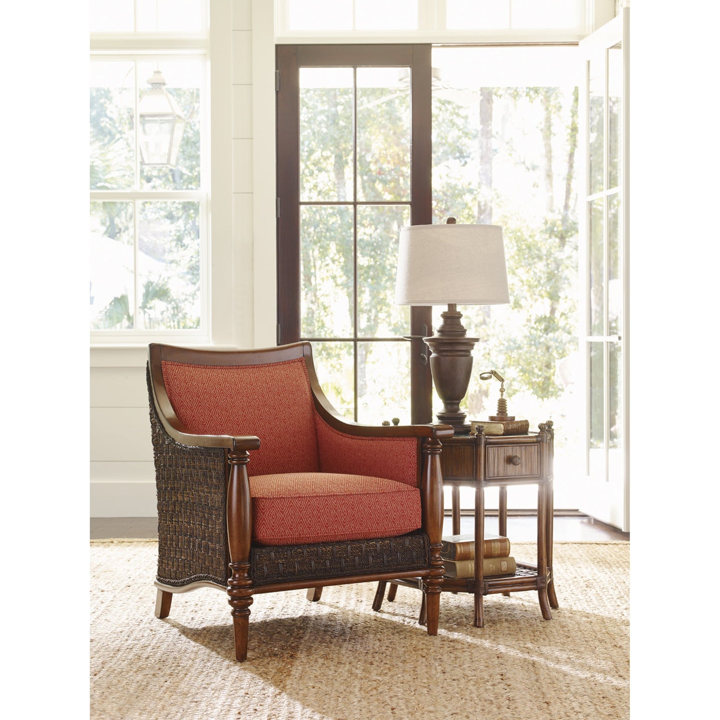 006 SR-836106 | Lifestyle | Flamingo Octagonal End Table by Tommy Bahama Home. Made from unique in a coastal style.