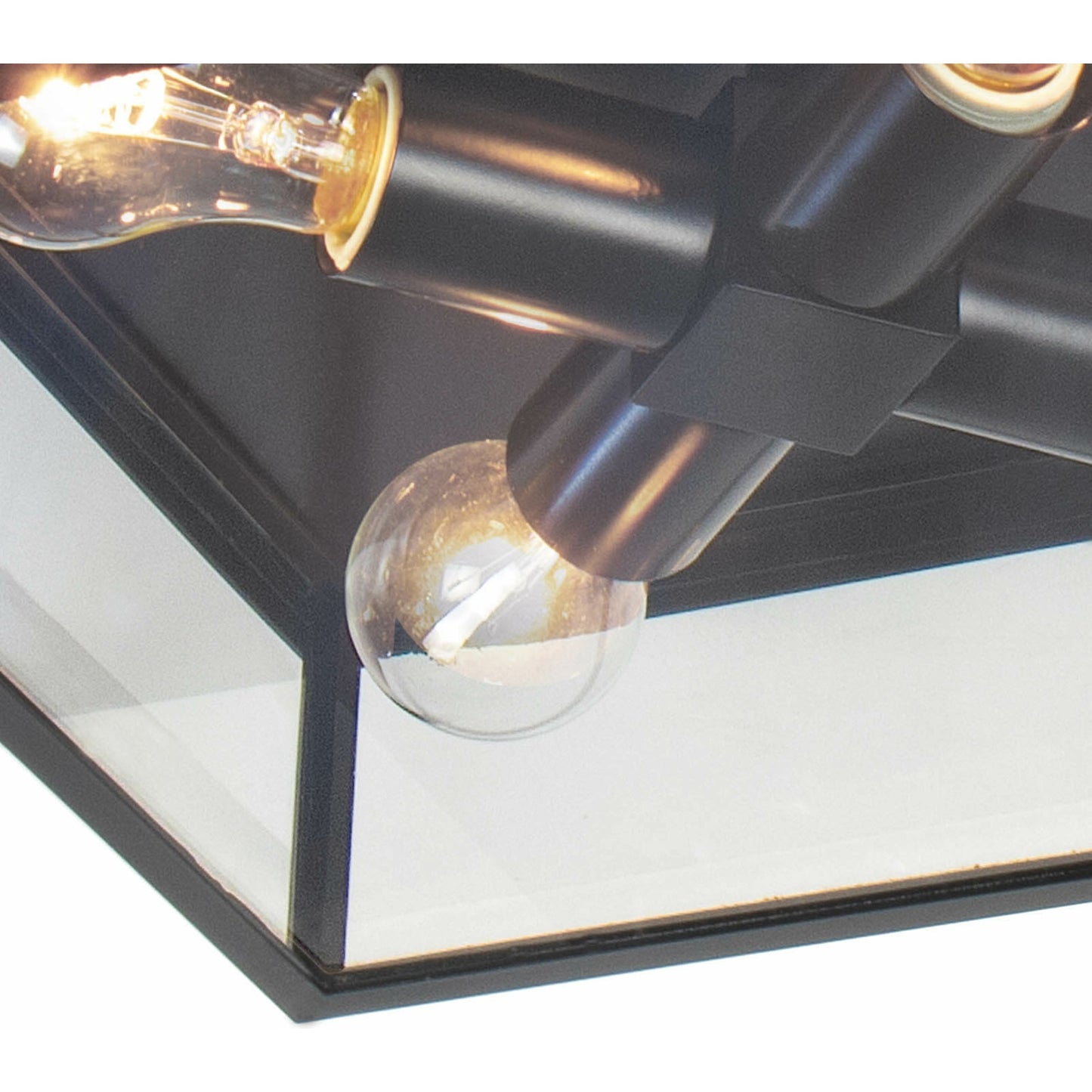 004 SI-1759262 | Closeup | Sydney Flush Mount by Regina Andrew in black. Made from glass in a modern style.