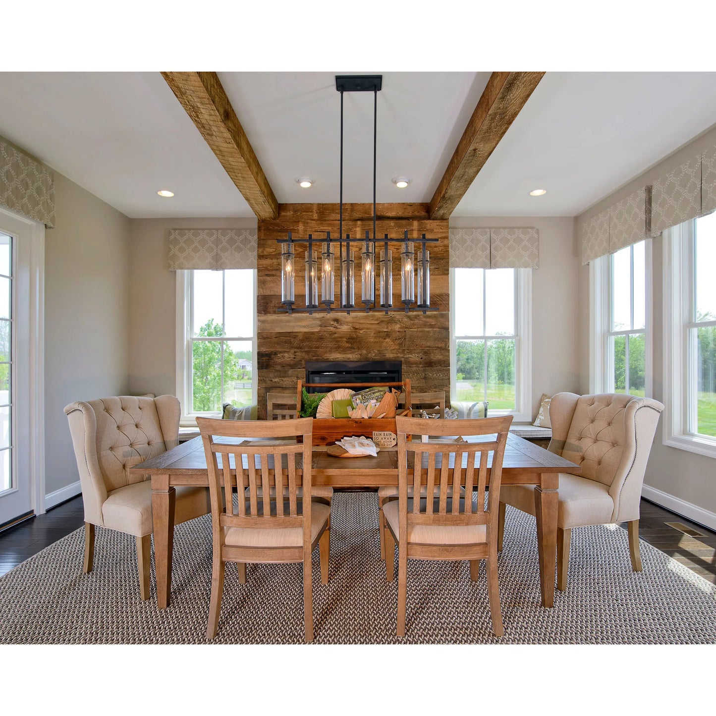 007 S-284524 | Lifestyle | Ethan Island Chandelier by Generation Lighting in antique forged iron, brushed steel. Made from steel in a modern style.