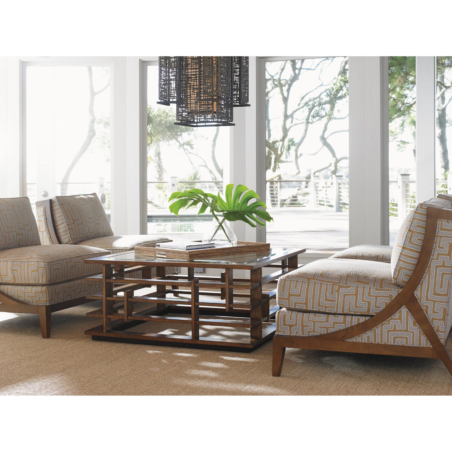 008 SR-836298 | Lifestyle | Nobu Square Cocktail Table by Tommy Bahama Home. Made from unique in a modern style.