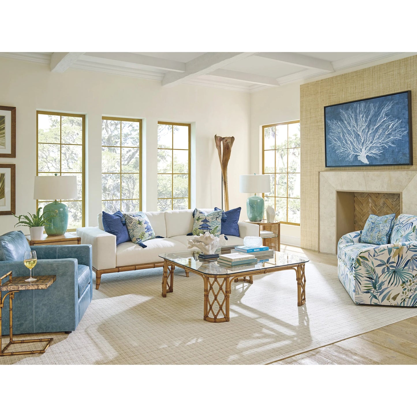 005 SI-2243970 | Lifestyle | Yellowfin Accent Table by Tommy Bahama Home in sunwashed. Made from unique in a modern style.