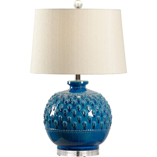 001 SR-384983 | Primary Silo | Carlotta Lamp by Wildwood in hand sculpted, aged cream glaze, clear. Made from ceramic, porcelain in a transitional style.