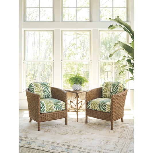 Gables Estate Chair Palm Leaves by Tommy Bahama Home in 579 tidefall. Made from unique in a rustic style.