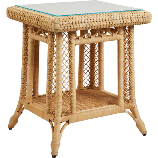 001 SI-2453011 | Primary Silo | Hope Town Side Table by Chelsea House in tan. Made from natural rattan, fitrit rattan in a rustic style.