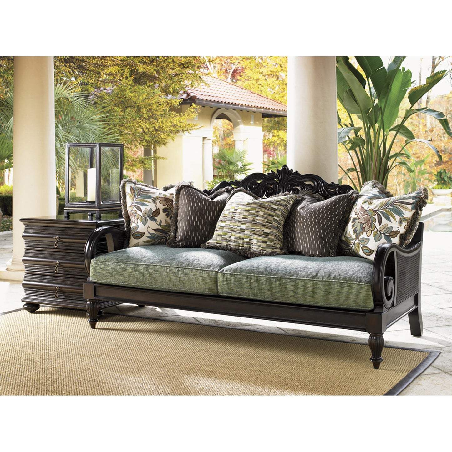 004 SR-835973 | Lifestyle | Black Sands Lamp Table by Tommy Bahama Home. Made from unique in a eclectic & global style.