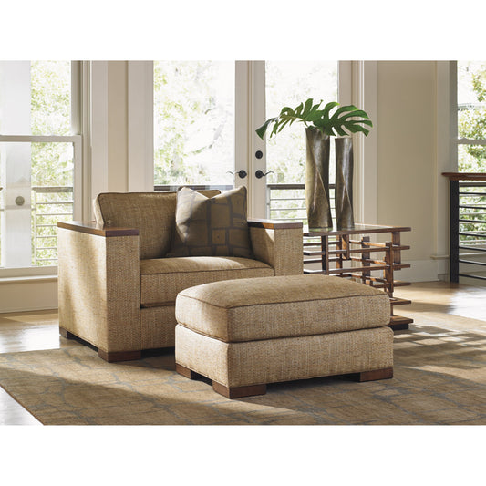 Fuji Ottoman by Tommy Bahama Home. Made from unique in a transitional style.