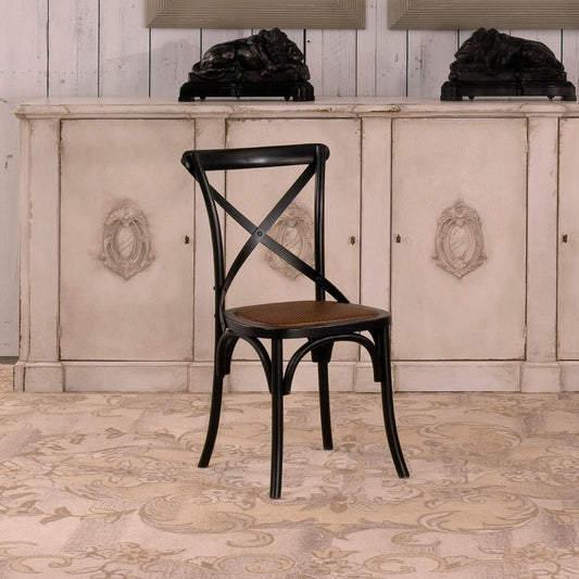 Tuileries Gardens Chair (Set of 2) by Sarreid Ltd. in black. Made from birch in a traditional style.