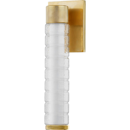Castor Bath Sconce by Hudson Valley in aged brass. Made from brass in a transitional style.