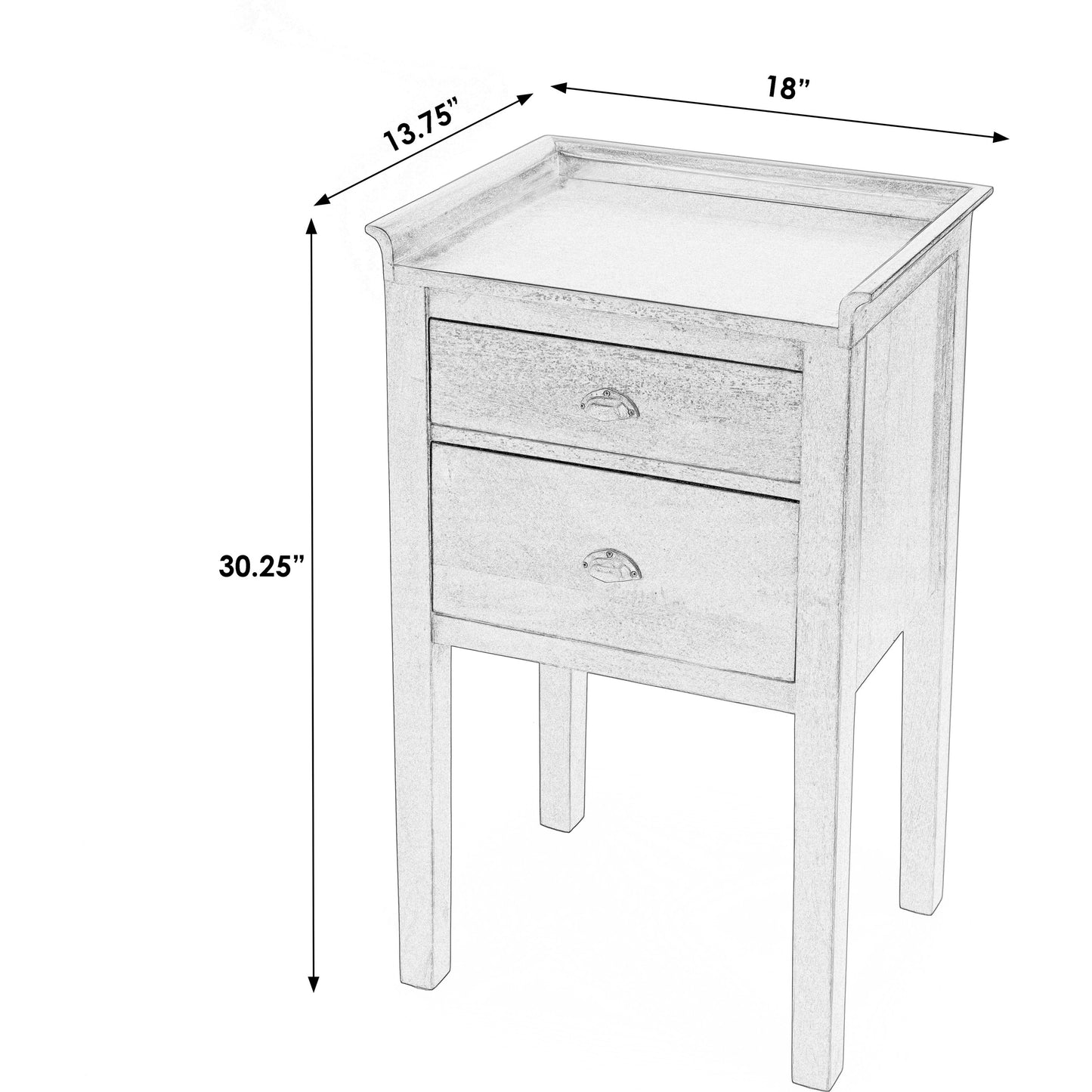 004 O-BUTLER-1840290 | Additional Silo | Gabriel Solid Wood Side Table by Butler Specialty Company in dark brown and artifacts. Made from mango wood solids, mdf in a modern style.