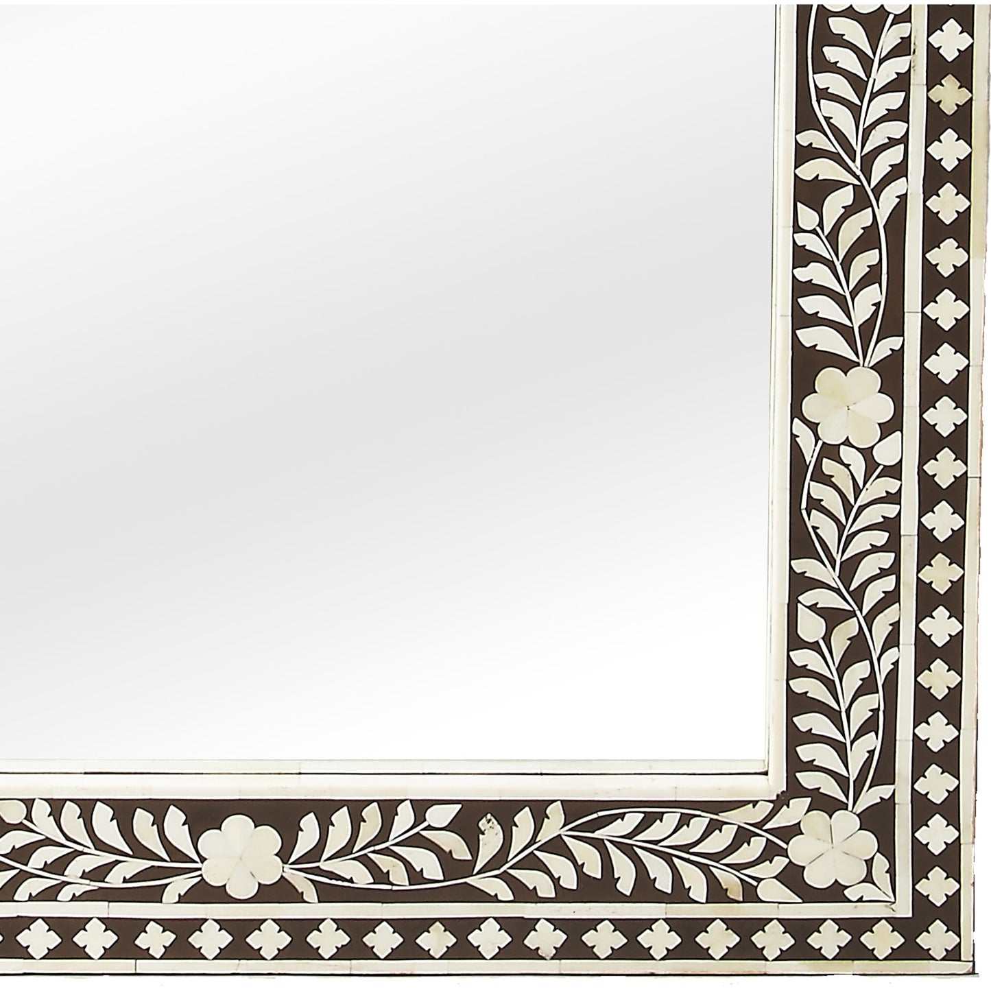 004 O-BUTLER-1856070 | Additional Silo | Victoria Black Bone Inlay Wall Mirror by Butler Specialty Company in dark brown and heritage. Made from mdf, bone in a eclectic & global style.