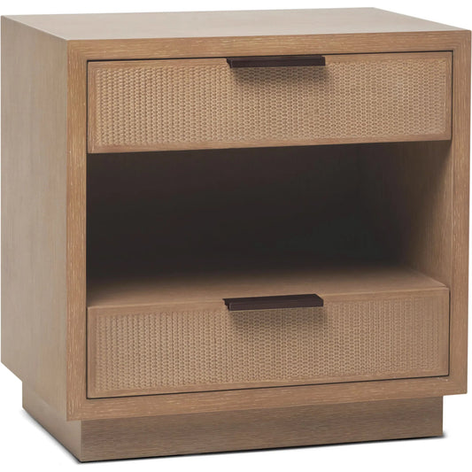 001 SI-2256488 | Primary Silo | Holmes Bedside Chest by Interlude Home in warm grey and harvest. Made from oak in a transitional style.