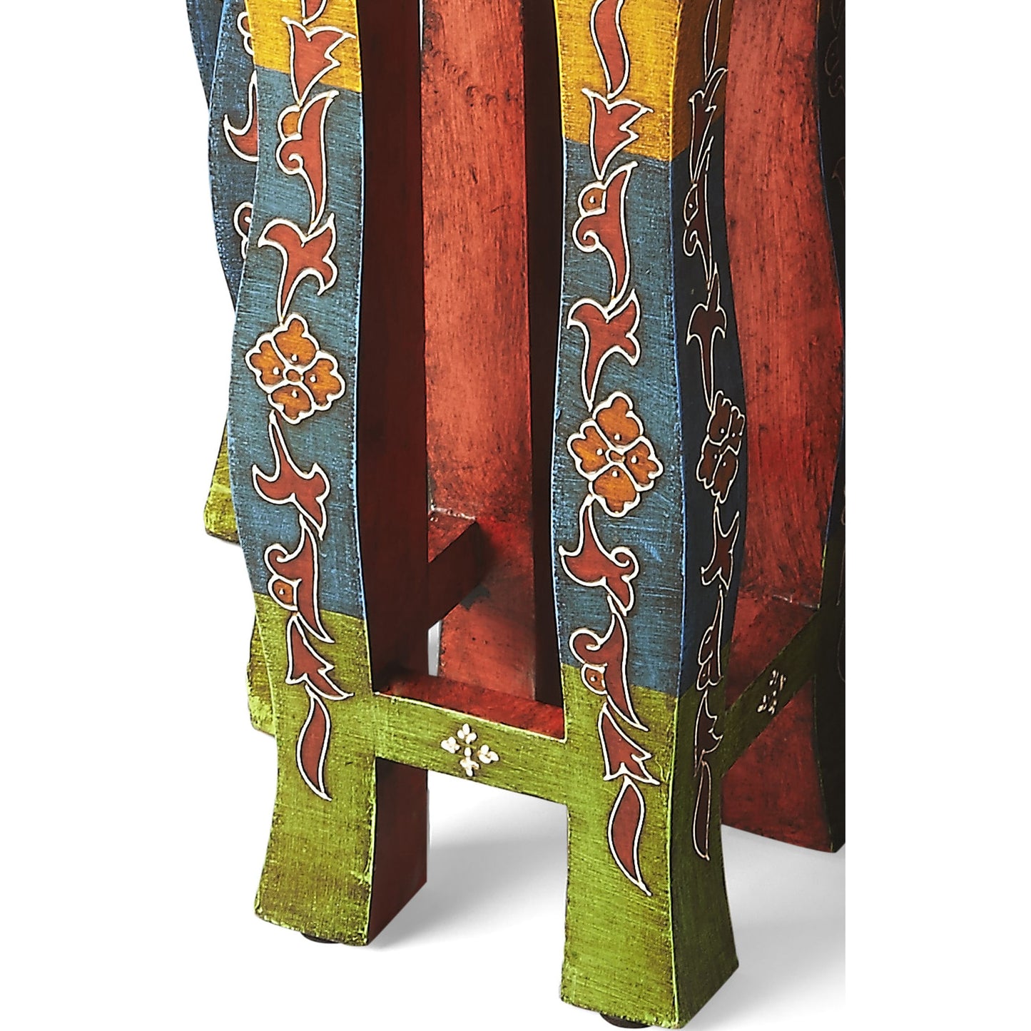 005 O-BUTLER-1893290 | Additional Silo | Sasha Hand Painted Nesting Tables by Butler Specialty Company in assorted and artifacts. Made from select wood solids in a eclectic & global style.