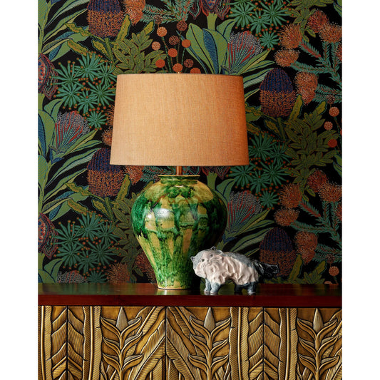 Blarney Table Lamp by Currey and Company in green. Made from porcelain in a modern style.