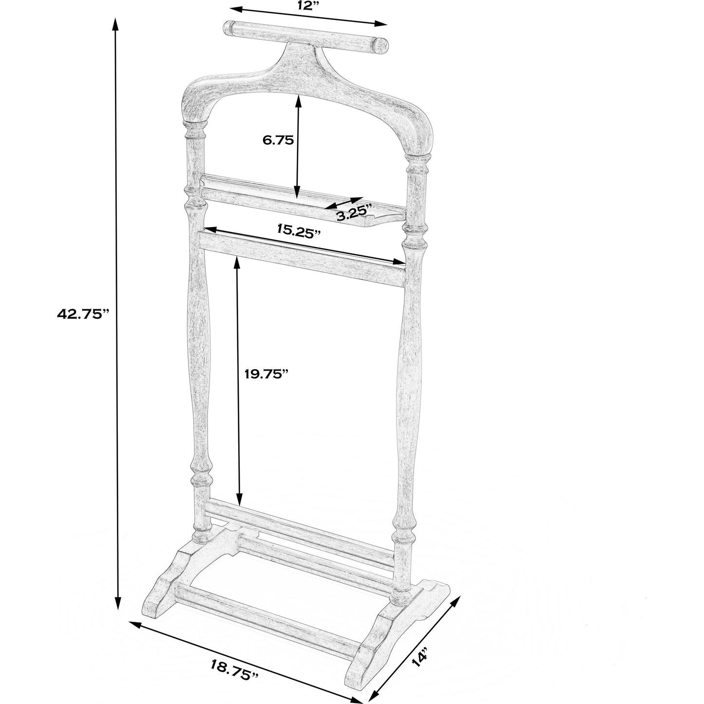 025 O-BUTLER-1926111 | Additional Silo | Judson Valet Stand by Butler Specialty Company. Made from unique in a traditional style.